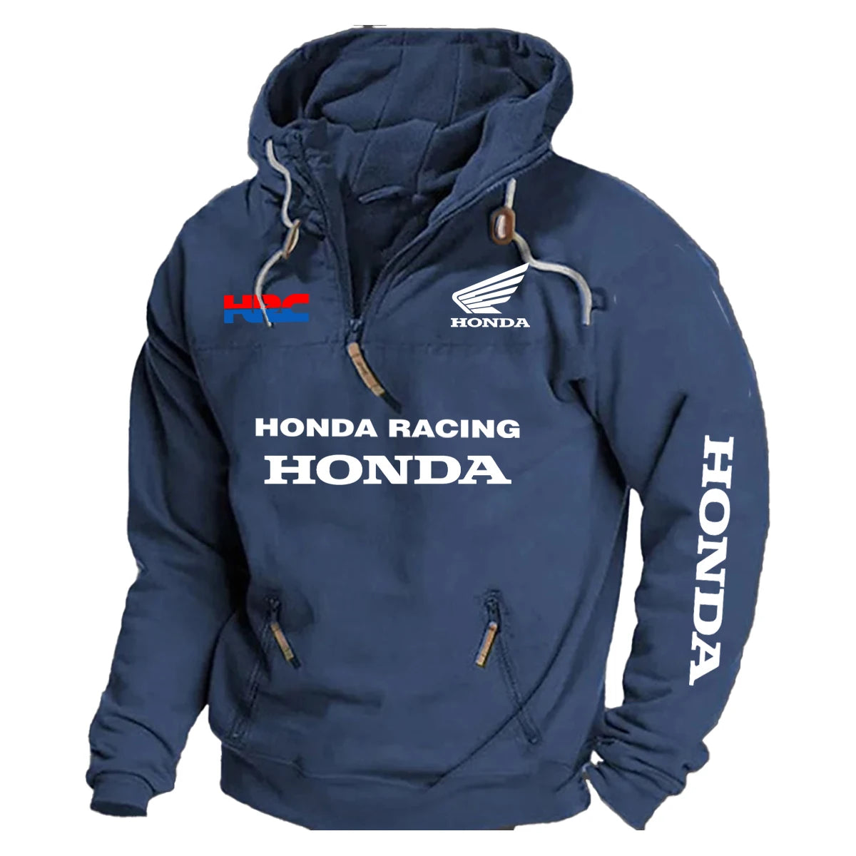 Honda Motorcycle Jacket Sports Zipper Arm Pocket Loose Casual Sweatshirt Jacket Pullover