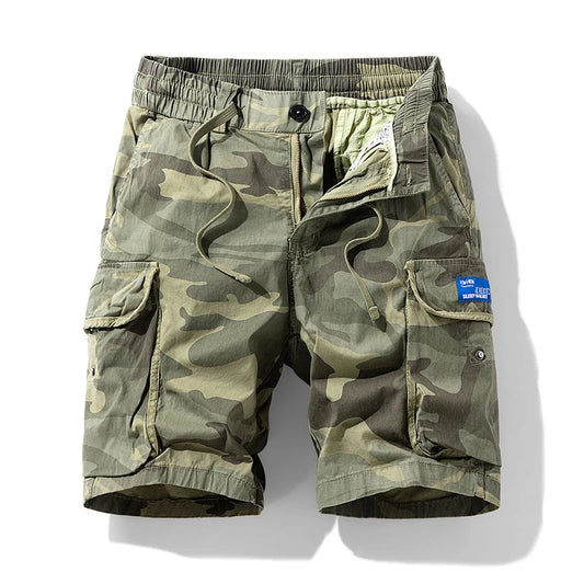 Outdoor Leisure Camouflage Comfortable Shorts For Men Elastic Waist Loose Straight High-Quality