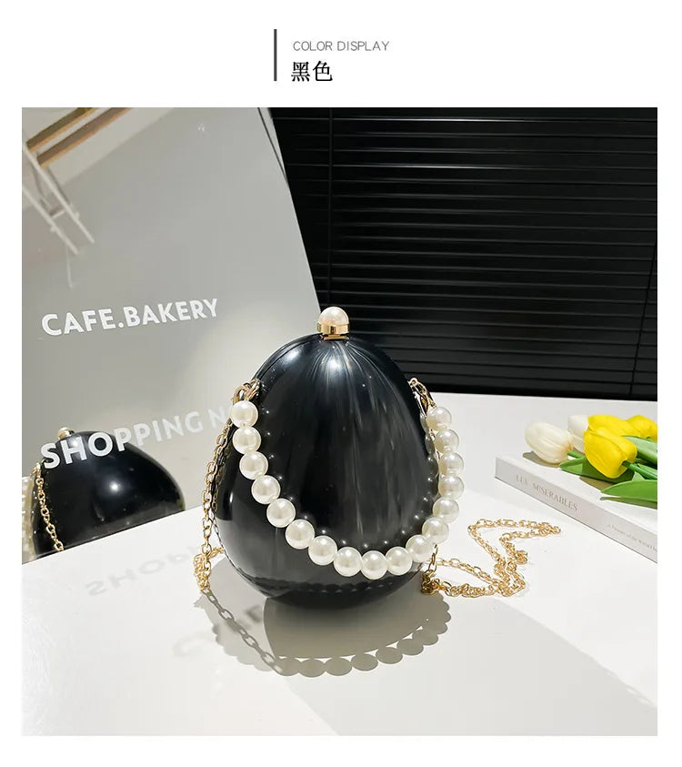 New acrylic eggshell bag 2025 fashion niche design women's messenger bag portable dinner bag
