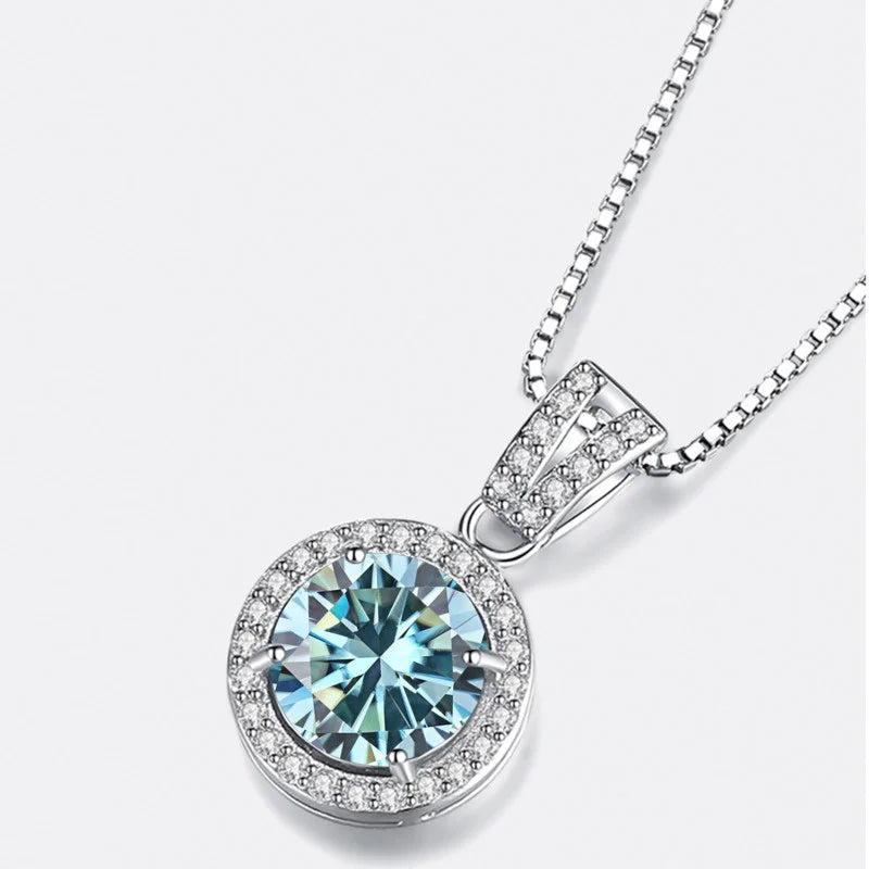 Moissanite Diamond Pendant Necklaces Luxury Chain