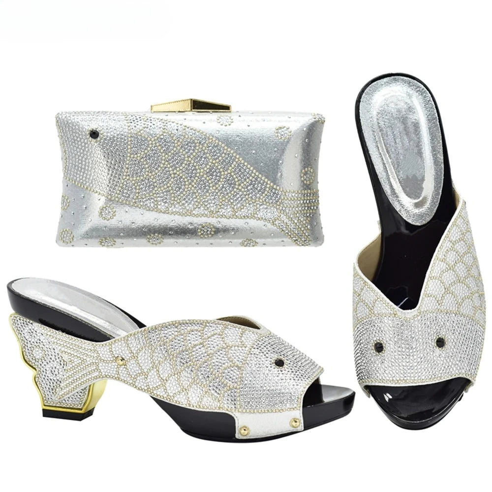 Matching Shoes and Bag Set for Wedding  Women Shoes and Bag Set