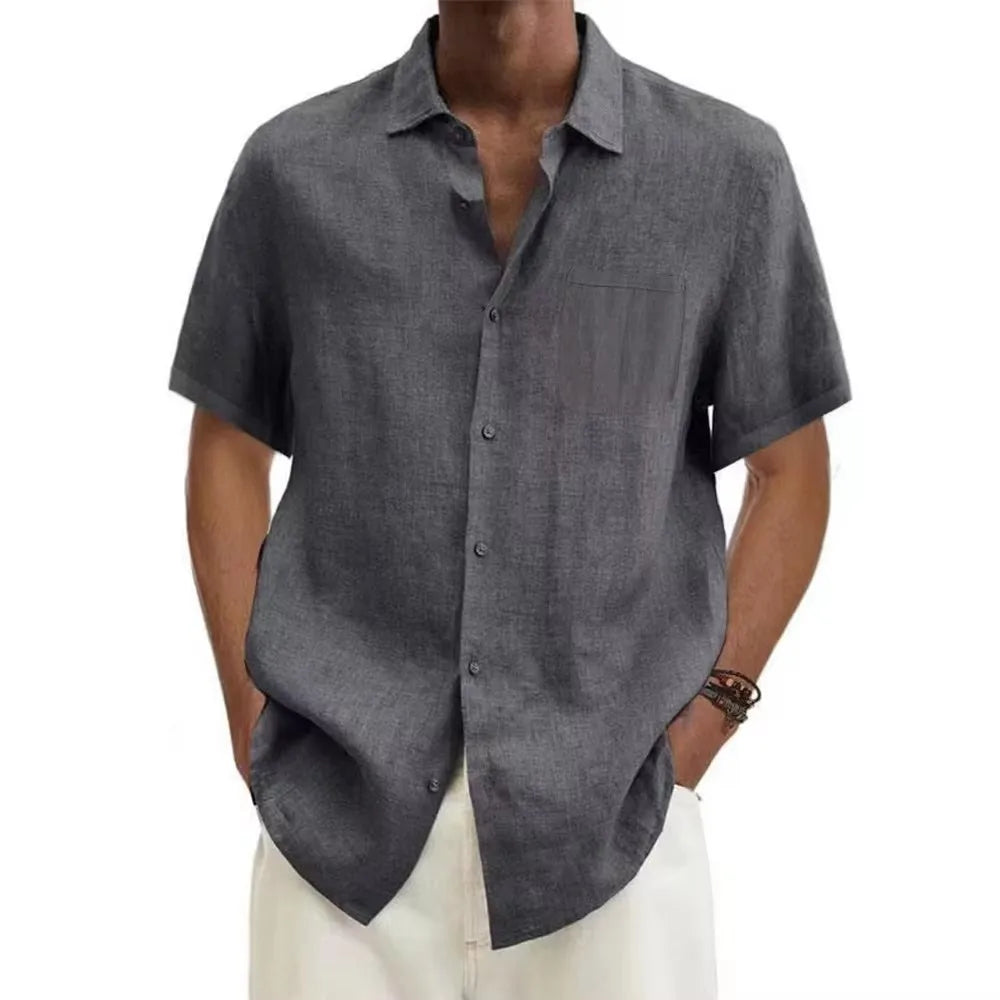 men Cotton Linen Hot Sale Sleeved T- Shirts