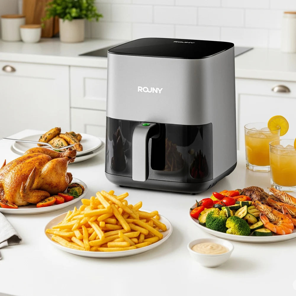 Air Fryer 5L, Electric Hot Fryer Oven Oilless Cooker with Touch Control & Nonstick Basket & Visible Window