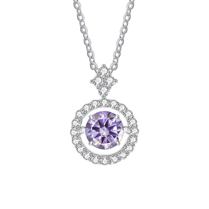 Simulated Diamond Necklace S925 Sterling Silver Jewelry