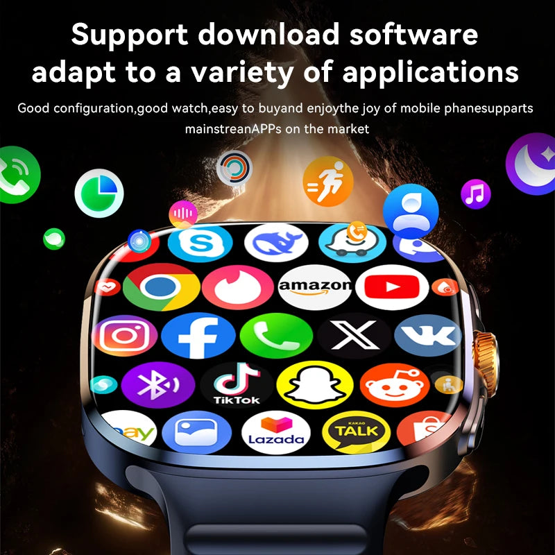 5G/4G Full Network Smart Watch 2.40 inch Big Screen HD Video Call 8GB+128GB RAM 2100mAh Google Play WIFI GPS Sim Card