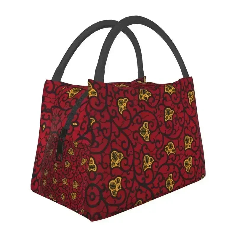 Ankara Print Insulated Lunch Bag for African Pattern Wax Design