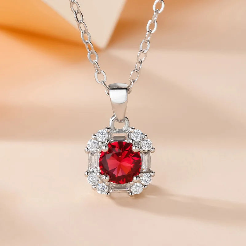 Silver Jewelry Sets Ring Stud Earrings Pendant Necklace with Zircon Accessories for Women Wedding Party Promise Gift
