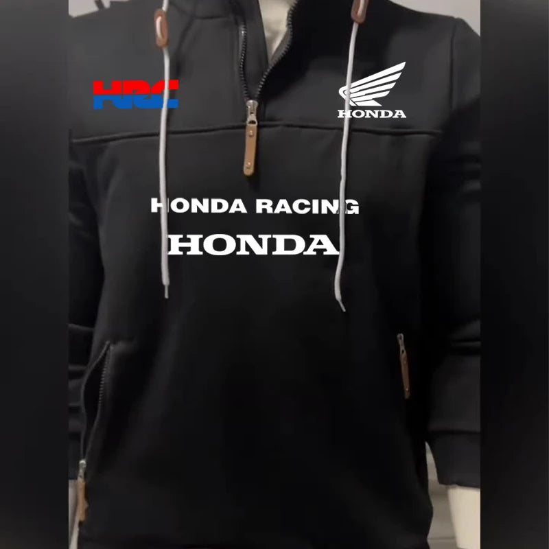 Honda Motorcycle Jacket Sports Zipper Arm Pocket Loose Casual Sweatshirt Jacket Pullover