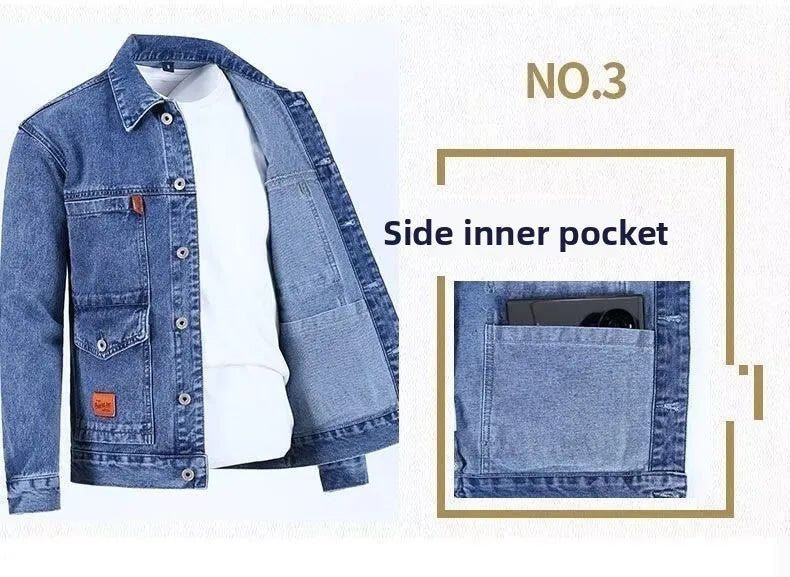 Denim Jacket Spring Autumn New Style High Street Multi Pocket