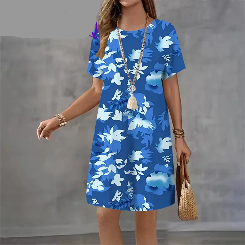 Vintage Short Sleeve Summer Elegant Sundress