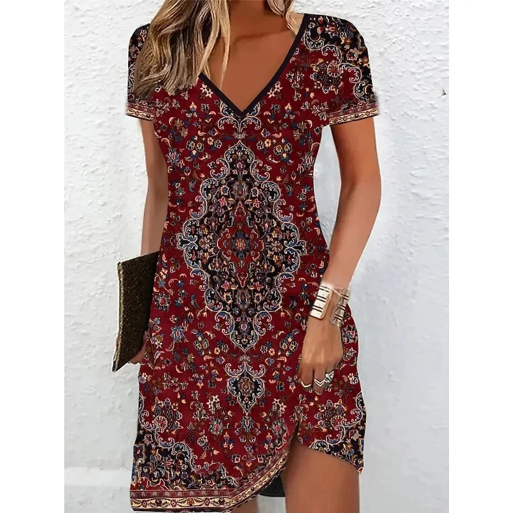 Marble Pattern Oversizd Casual Elegant Dress