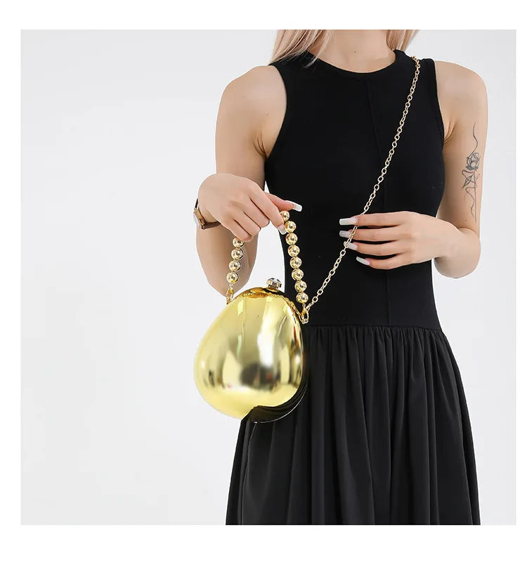 New acrylic eggshell bag 2025 fashion niche design women's messenger bag portable dinner bag