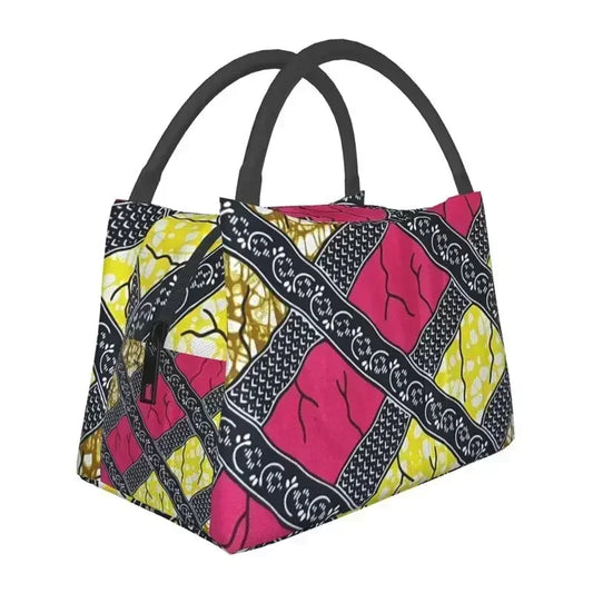 Ankara Print Insulated Lunch Bag for African Pattern Wax Design