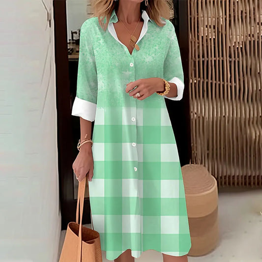 Women's Long Sleeve Botton Dress