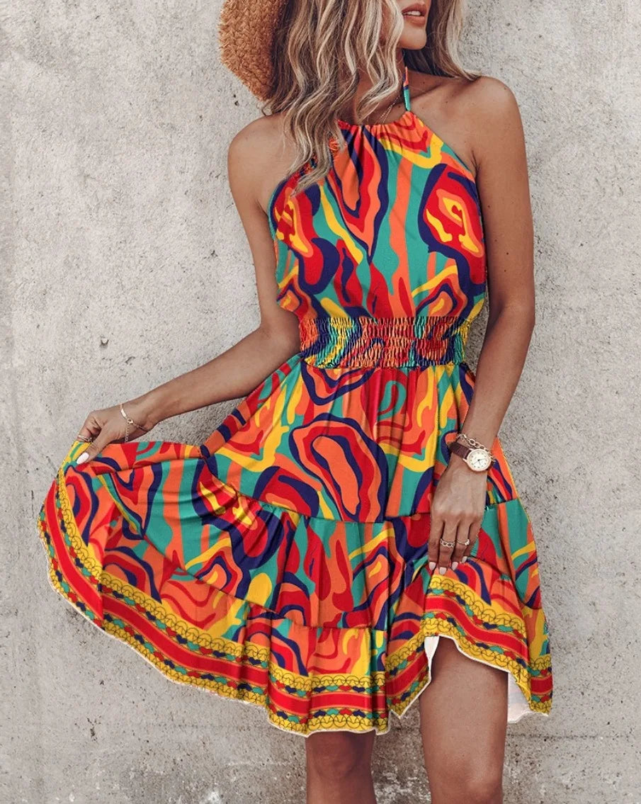 Backless Dress Women Summer Sexy Sleeveless  Party Clothes