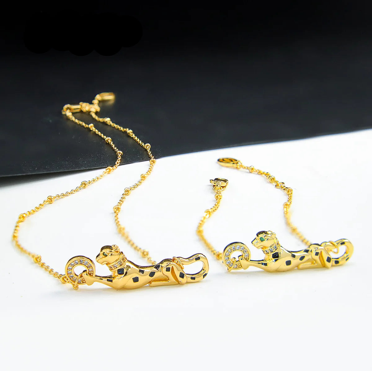 Leopard Gold Color Necklace Set 21k Gold Plated Jewelry