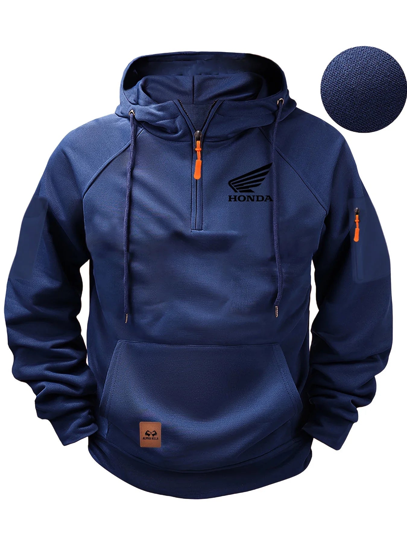 New Honda Racing Team Outdoor Cycling Fashion Street Half Zip Hoodie For Men