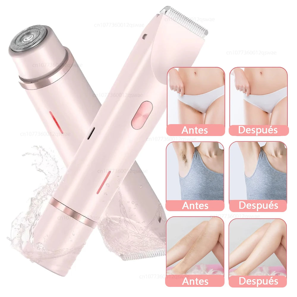 Electric Shaver for Women Bikini Legs Underarm Pubic Hairs Rechargeable And Detachable Head