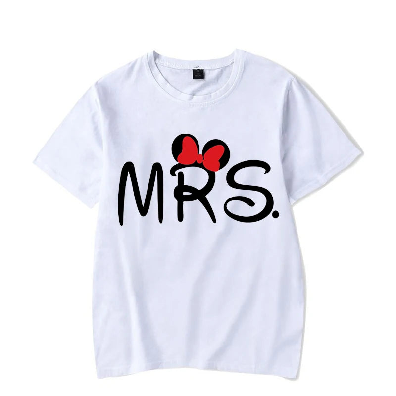 Mouse Cartoon MR MRS Print Couple TShirt Lovers Bird