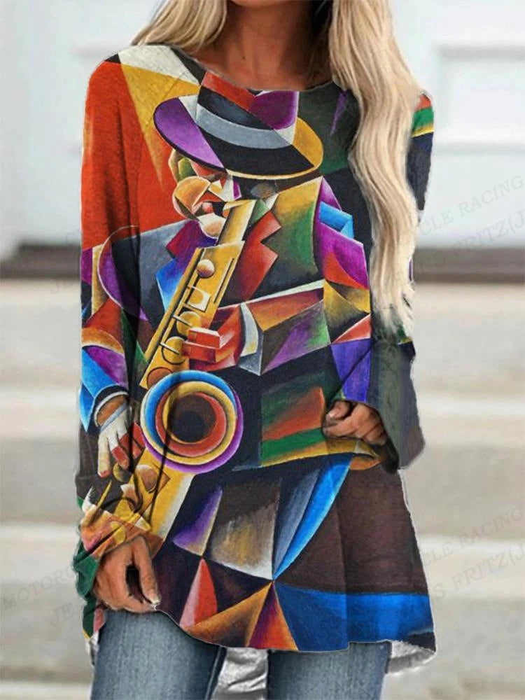 Music T shirt Long Sleeve Tops