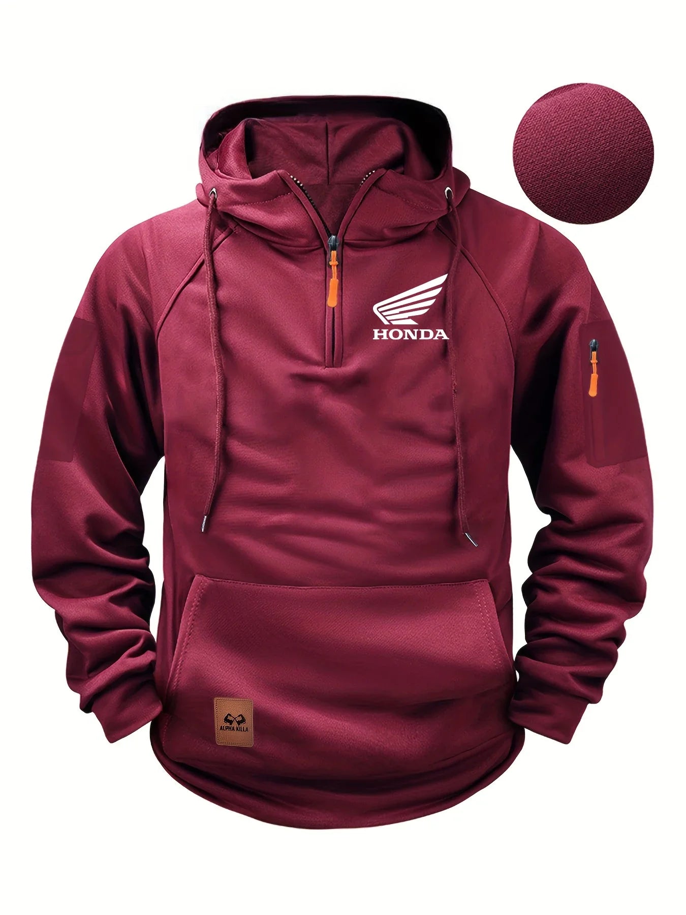 New Honda Racing Team Outdoor Cycling Fashion Street Half Zip Hoodie For Men