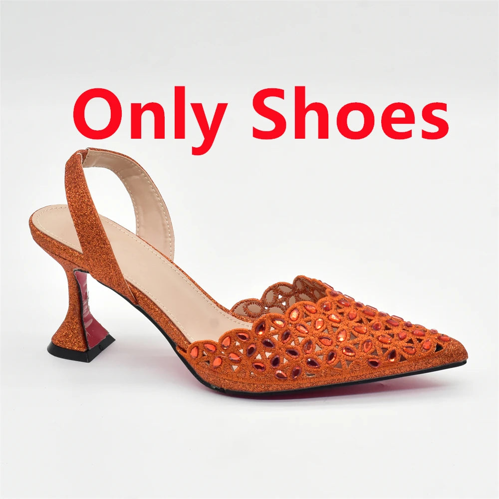 Silver Color Shoes and Bag for Party Wedding Luxery Women Shoe and Bag