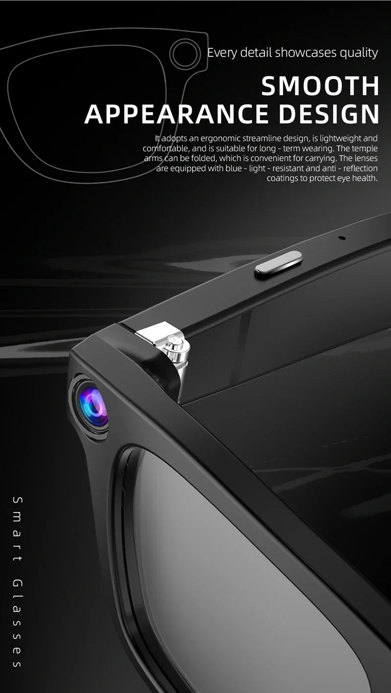 800w Pixel Smart Glasses With Ai Camera For High-definition Photography Video Recording Voice Calls And Translation