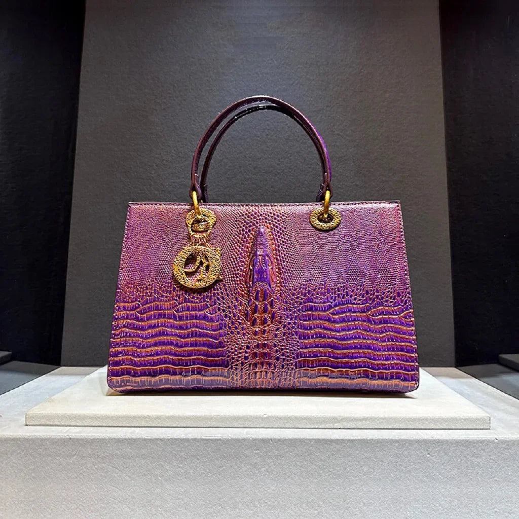New Luxury Crocodile Pattern Handbag Women's Fashionable Leather Crossbody Bag High-end Feel Shoulder Bag
