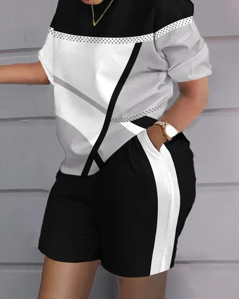 Summer Luxury T-shirt+Shorts 2 Piece Sets  Soft Jogging Tracksuit