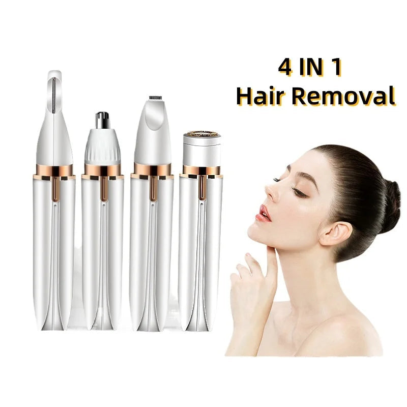 4 In 1 Electric Hair Remover Full Body Shaving Facial Epilator Shaver Eyebrow Trimmer Nose Bikini Line Painless Epilator