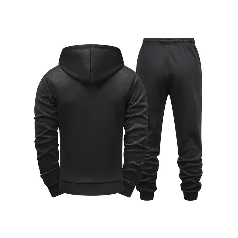 Men's Zipper Hoodie Sweater Gym Fitness Tracksuit 2pcs Set Fall Winter Daily Casual Sports Jogger Suit