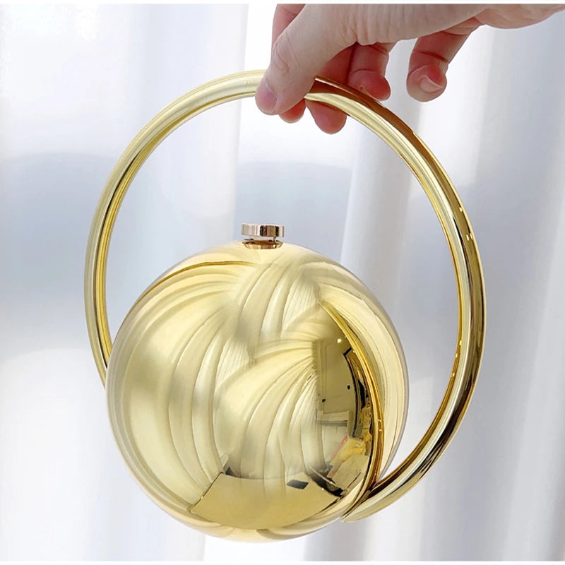 Exquisite Luxury Banquet Handbag Electroplated Handle Fashion Spherical Design Multi-functional Coin Purse Party Bag Acrylic Bag