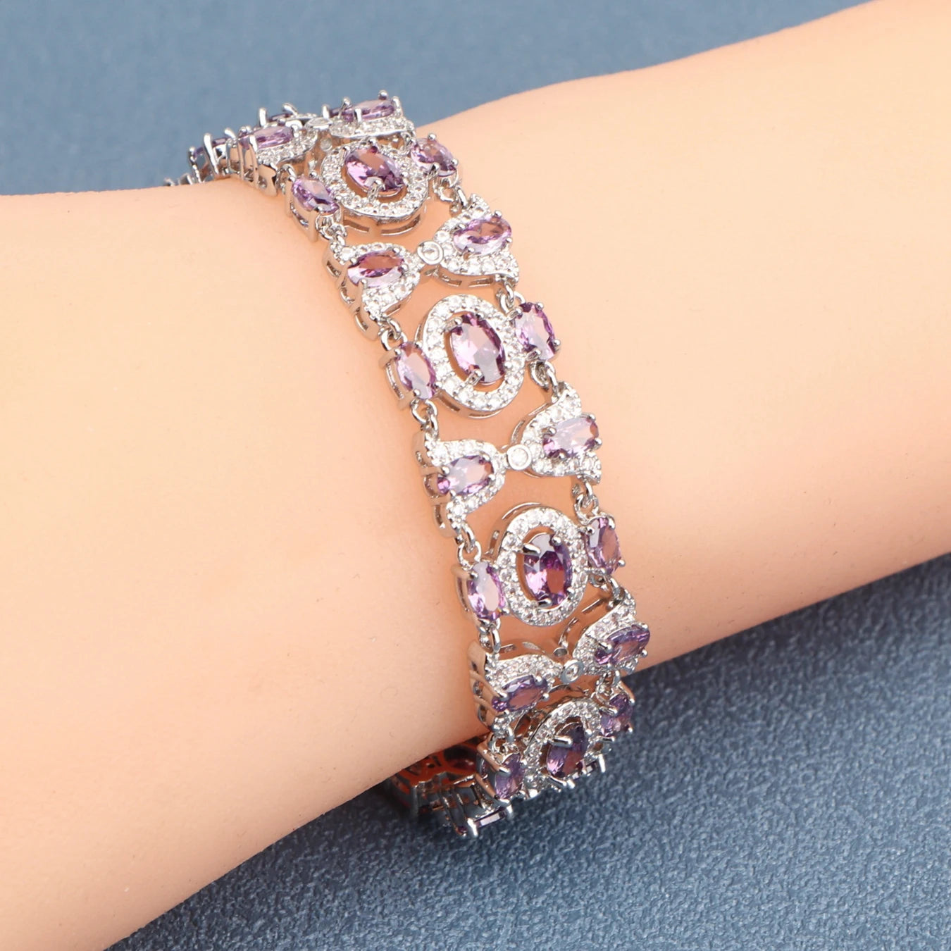 Charm Blue Cubic Zircon Bracelets Jewelry 18+2CM Length