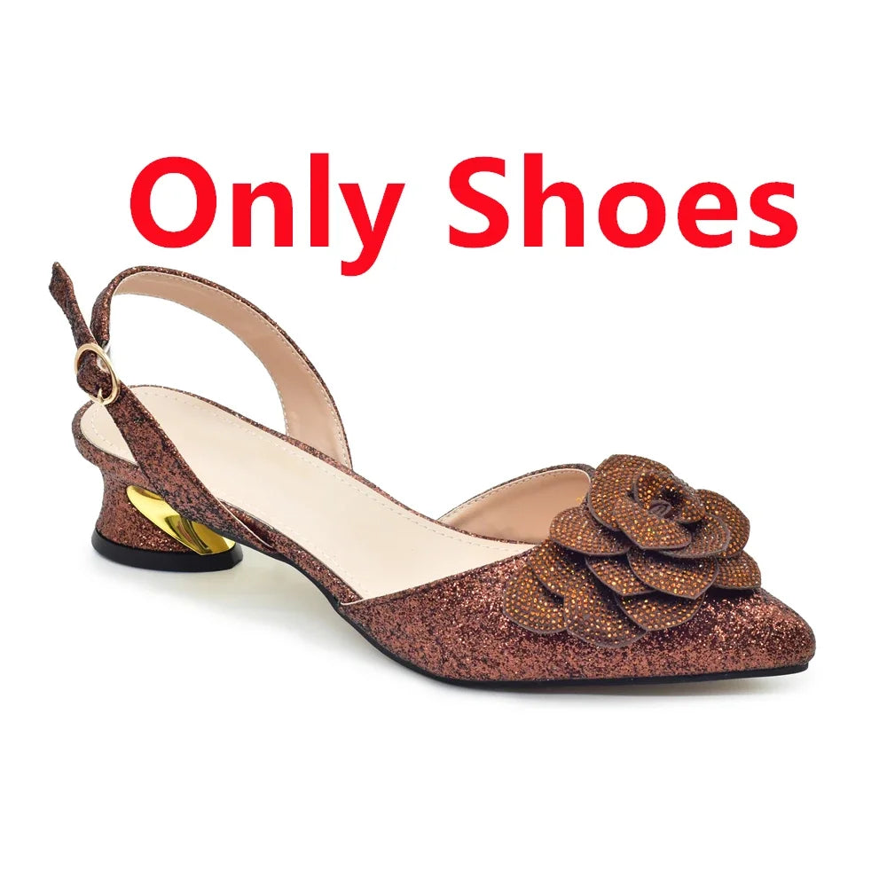 Ladies Shoe and Bag Set Latest Designers Luxury Italian Party Shoes and Bag