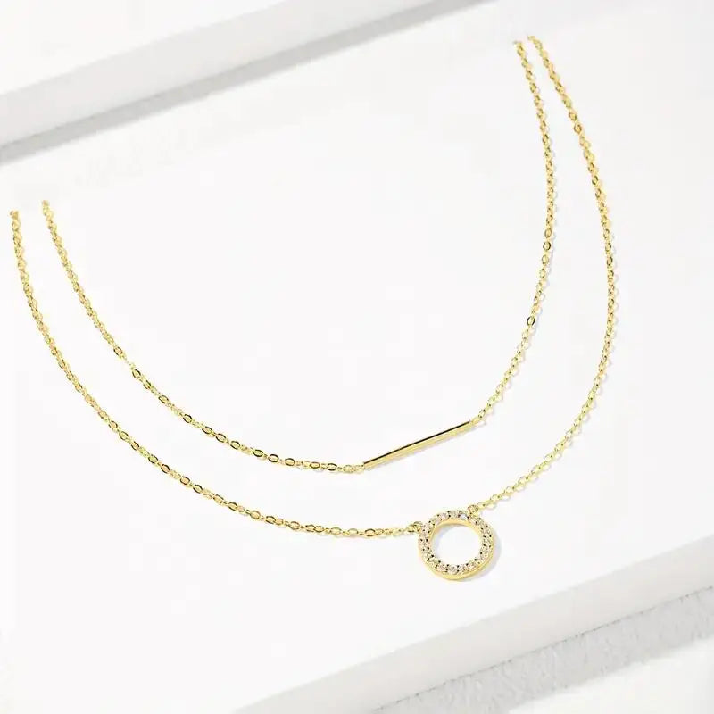 Pendant Necklace Double Layer Clavicle Chain