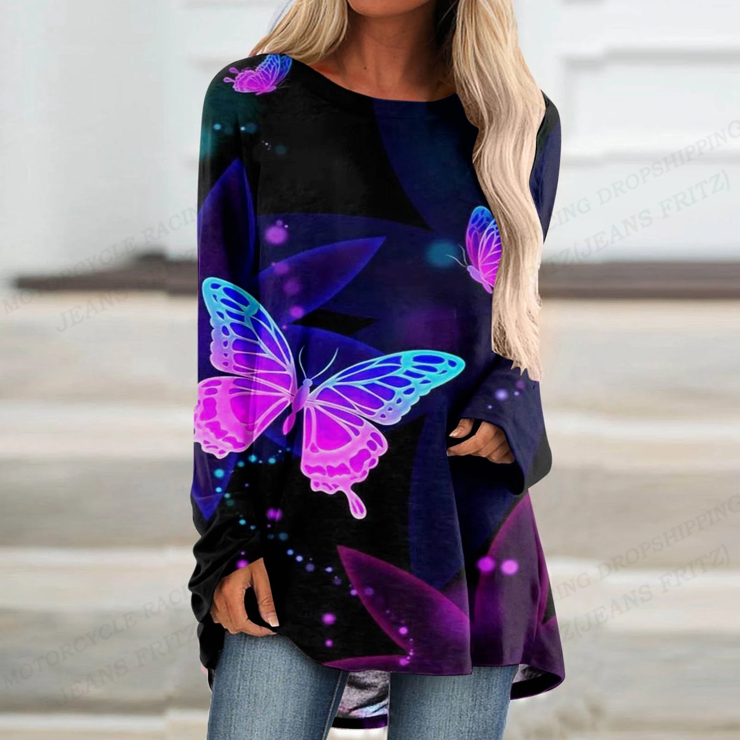 Golden Fashion T-shirt Loose Long Tops Luxury Oversized Dress