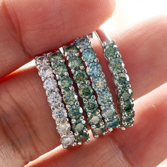 Round Moissanite Luxury Silver Ring