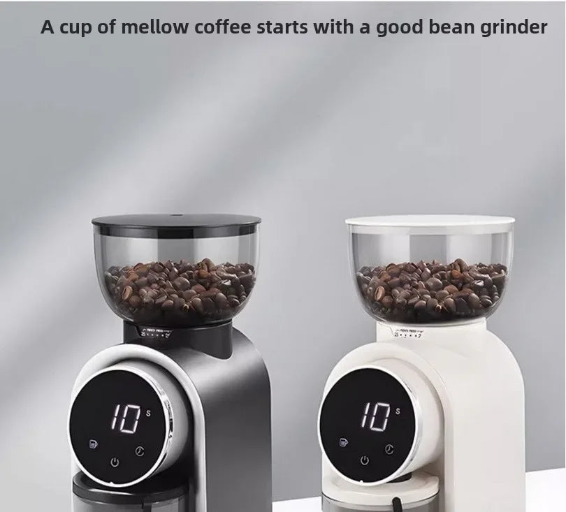 Electric Burr Coffee Grinder Automatic Precision Mill Espresso Drip Pour Over Transparent Bean Storage Container