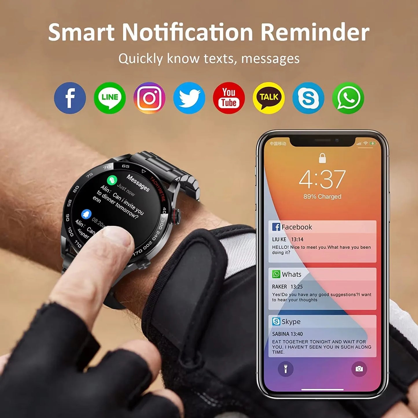2026 New Smart Watch Men 1.5 inch Bluetooth Call Heart Rate Health 107+ Sports Fitness Watch Waterproof Business Man Smartwatch