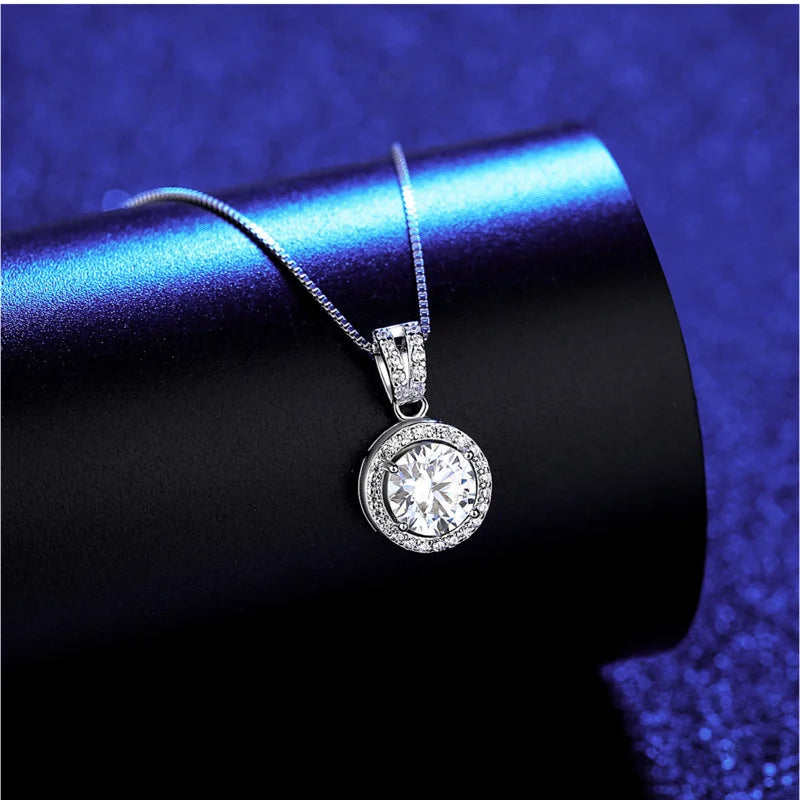 Moissanite Diamond Pendant Necklaces Luxury Chain