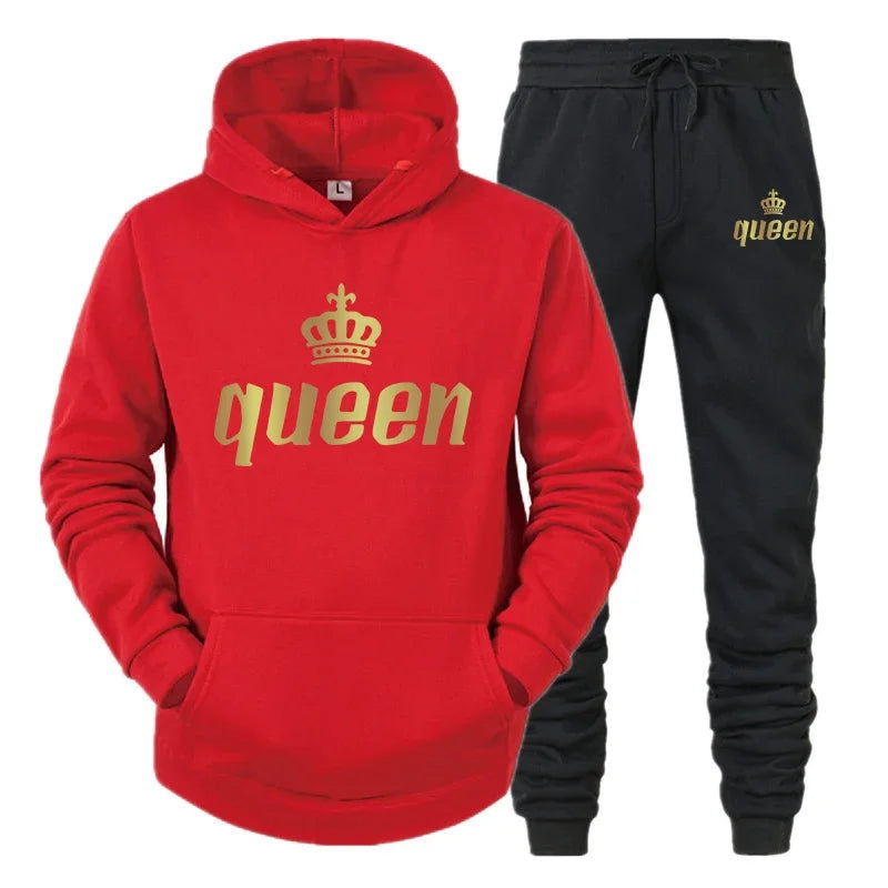 King And Queen Couple Outfit Hoodie and Jogger High Quality King Queen Tracksuit