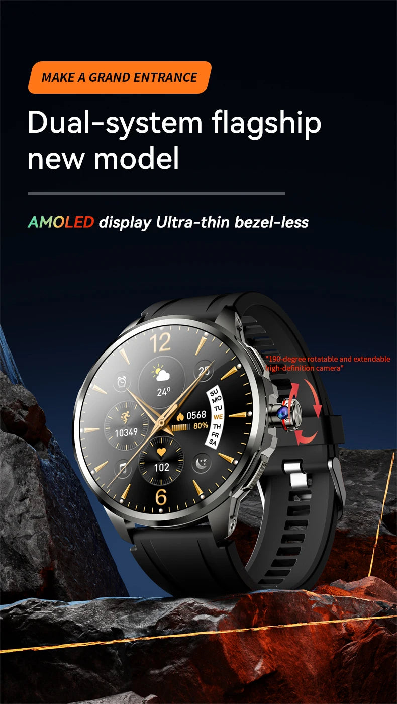 5G/4G Full Netcom 8GB+128GB RAM Smart Watch 1.95 inch 2100mah Battery 900W Camera GPS WIFI Google APPS Smartwatch