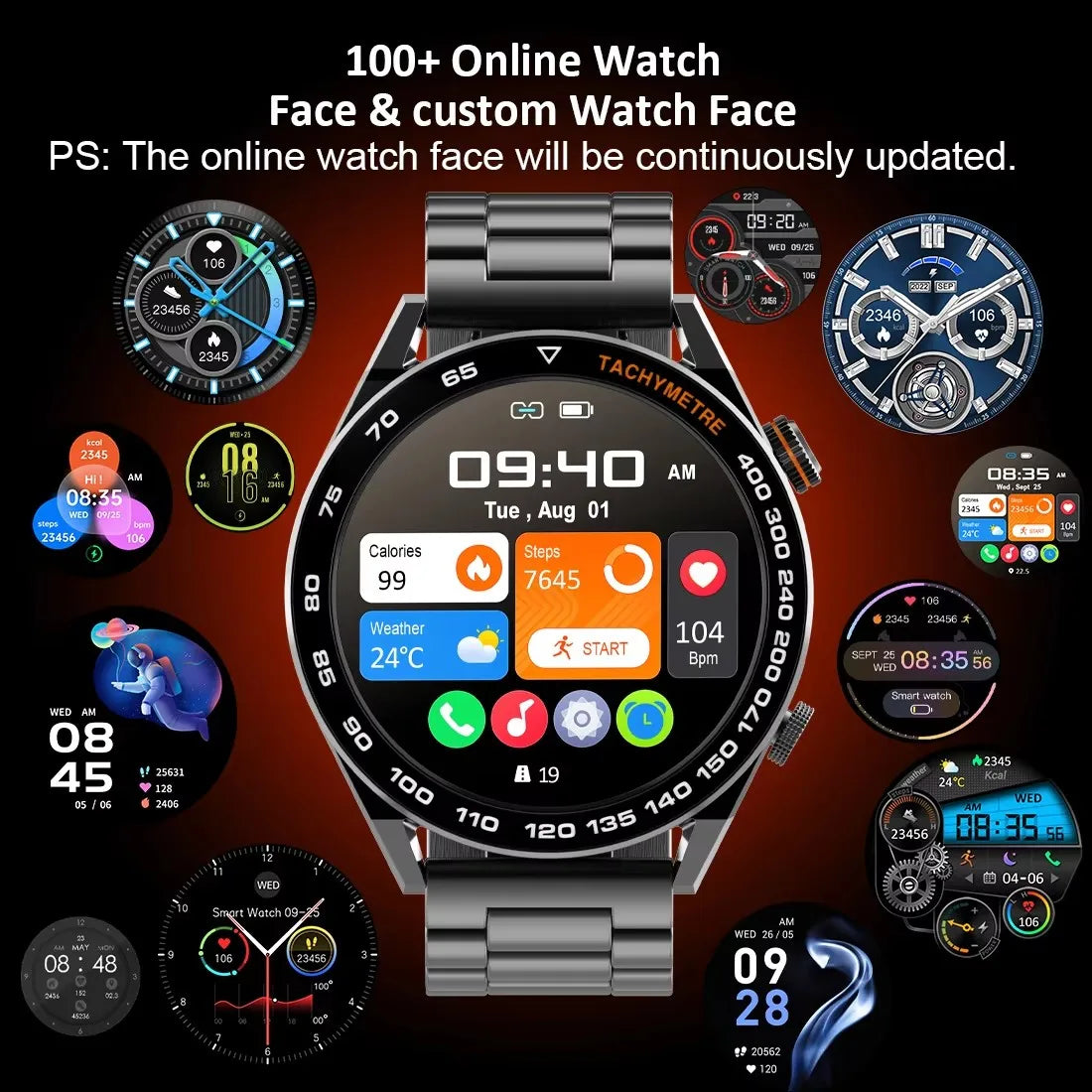 2026 New Smart Watch Men 1.5 inch Bluetooth Call Heart Rate Health 107+ Sports Fitness Watch Waterproof Business Man Smartwatch