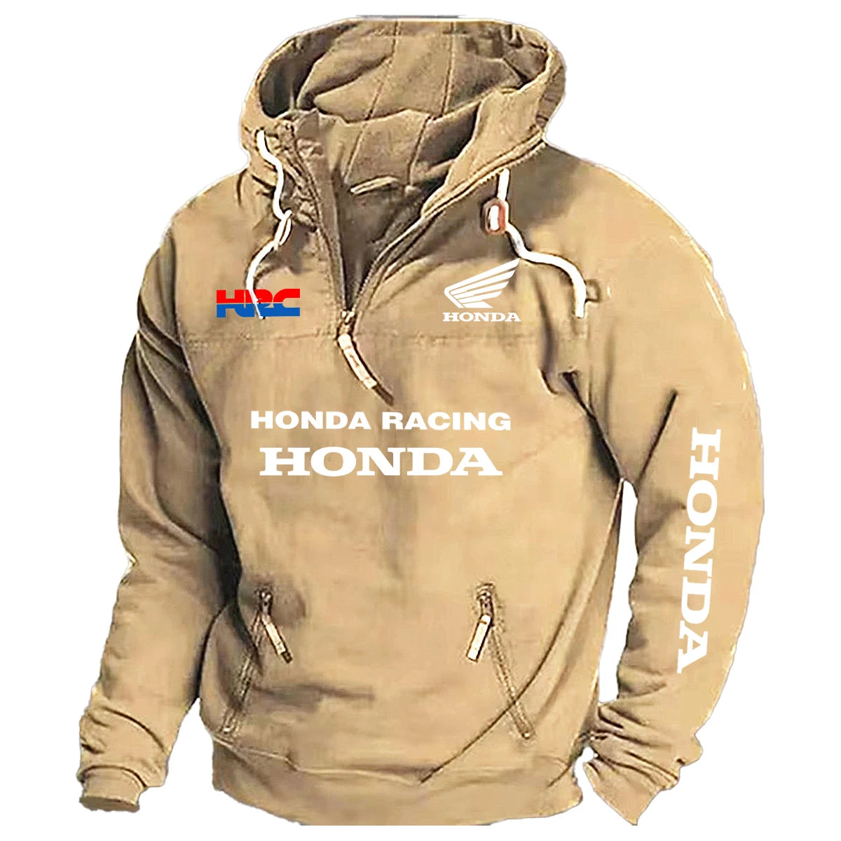 Honda Motorcycle Jacket Sports Zipper Arm Pocket Loose Casual Sweatshirt Jacket Pullover