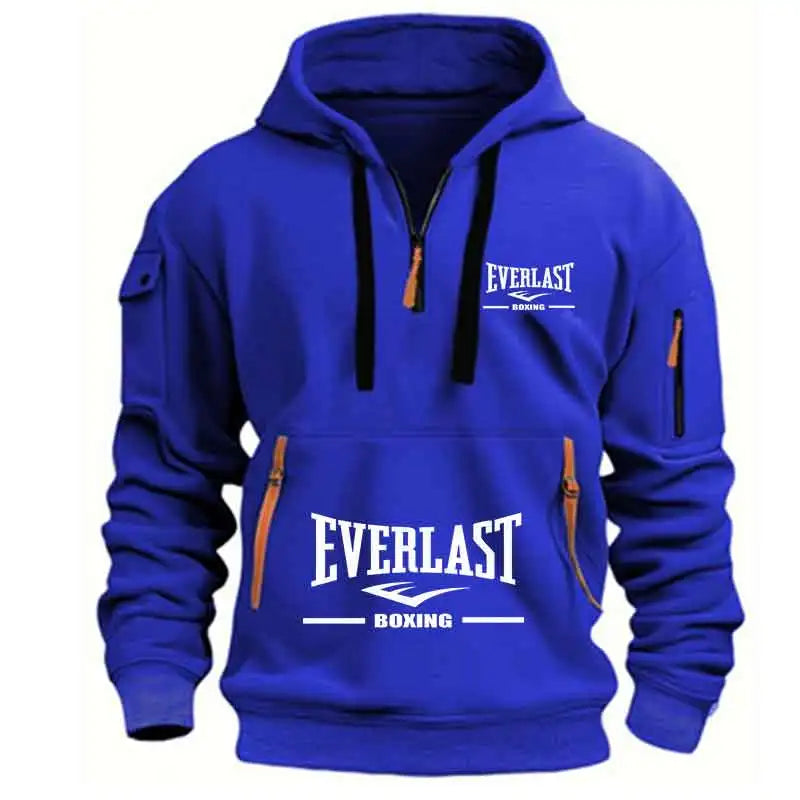 Men's Fashion Casual Hoodie Multi-pocket Sports Long-sleeve Sweatshirt Fitness Pullover