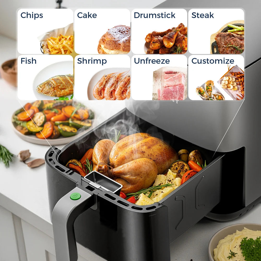 Air Fryer 5L, Electric Hot Fryer Oven Oilless Cooker with Touch Control & Nonstick Basket & Visible Window
