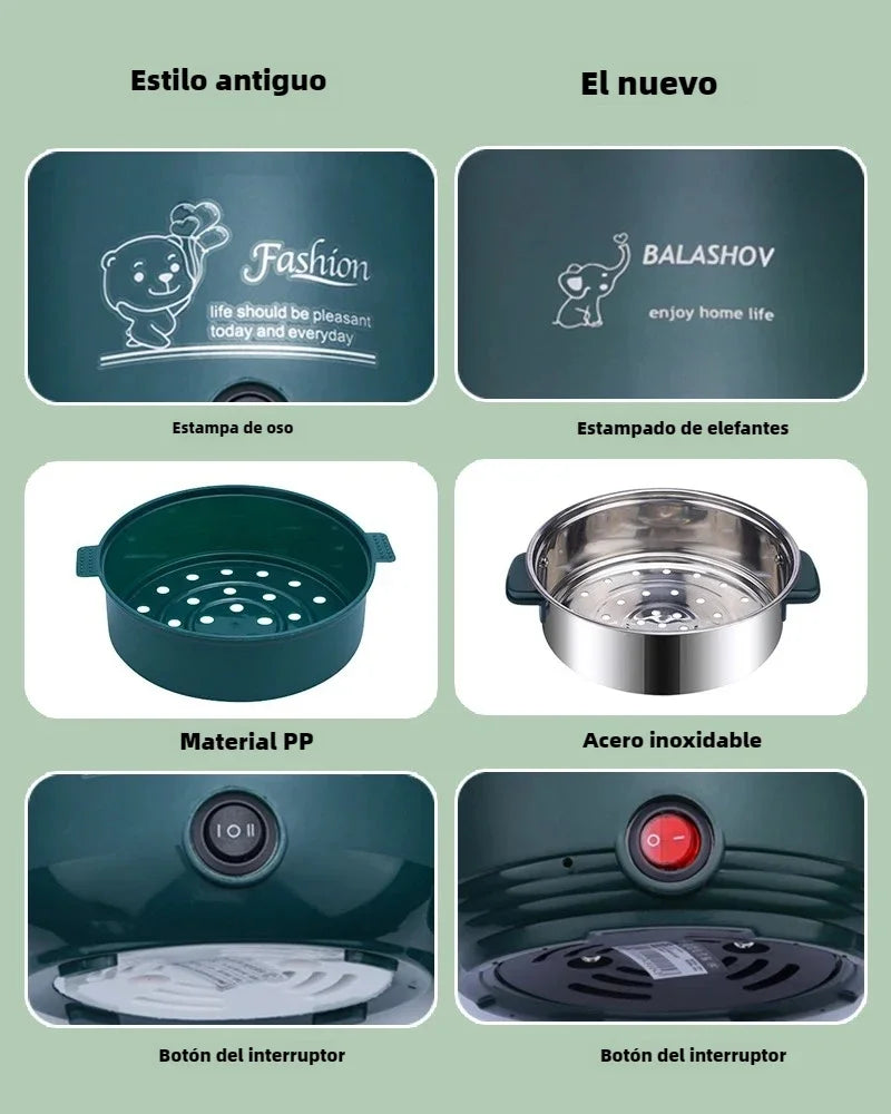 Mini Electric Cooker Non-stick Cooking 1-2 People Double Hot Pot steamer Hot Pot Multifunction Electric Cooker for Home 220V EU