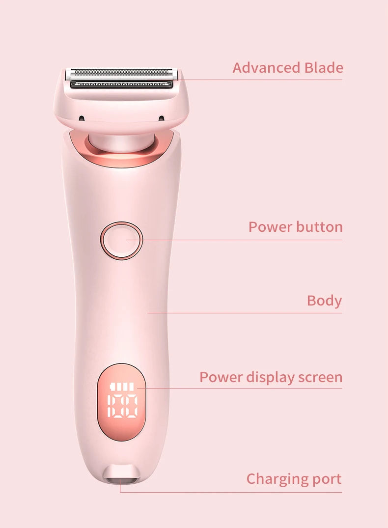Portable Waterproof 2 In 1 Painless Shaving For Lady Private Part Hair Shaver Trimmer