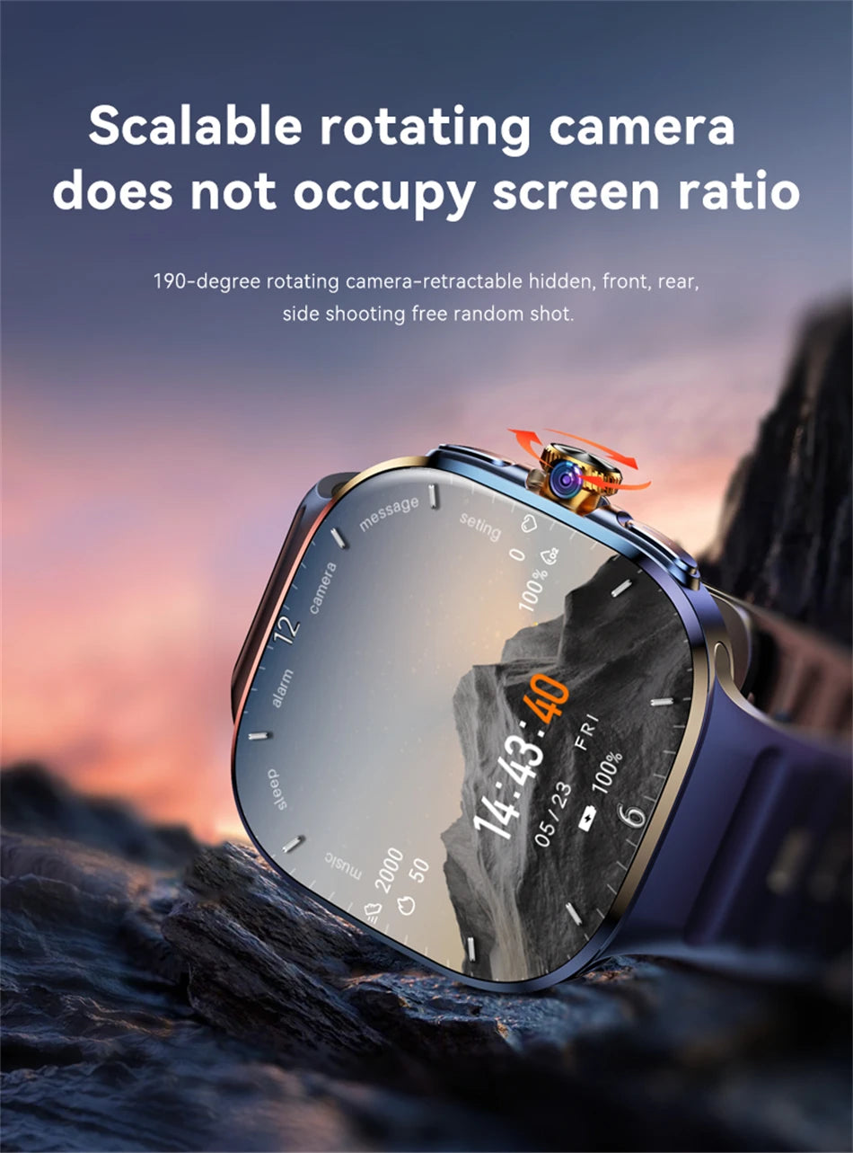 5G/4G Full Network Smart Watch 2.40 inch Big Screen HD Video Call 8GB+128GB RAM 2100mAh Google Play WIFI GPS Sim Card