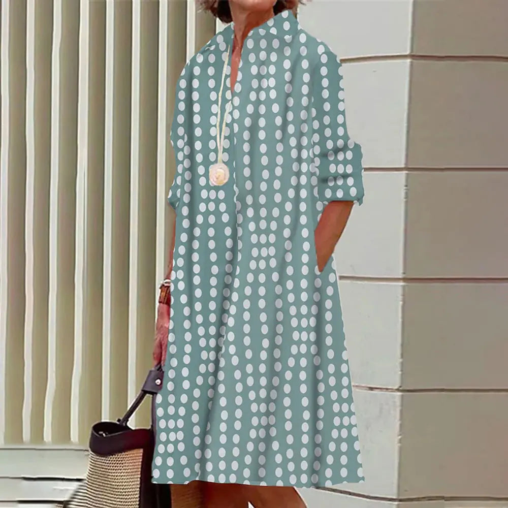 Women's Long Sleeve Botton Dress